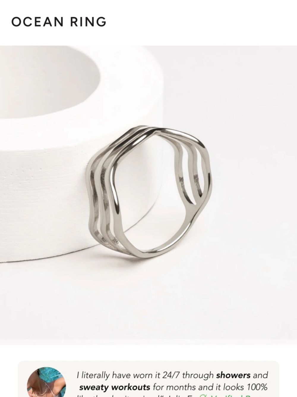 Ocean Ring Wave Stack Ring in Silver